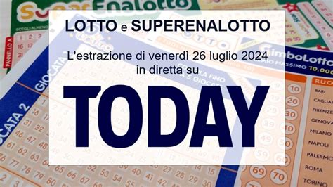 Estrazioni del Lotto 26 Luglio 2024, SuperEnalotto e 10eLotto.